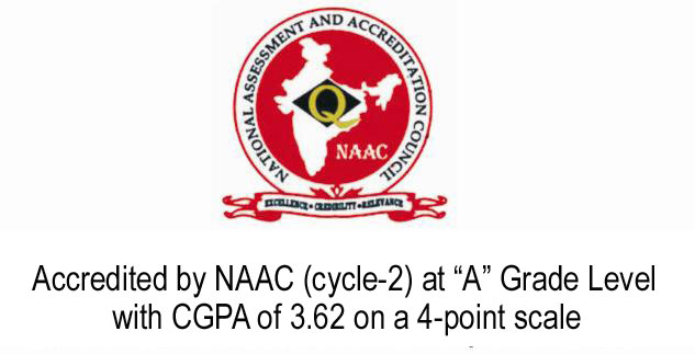 Accredited by NAAC at 'A' Grade level with CGPA of 3.62 on a 4-point scale